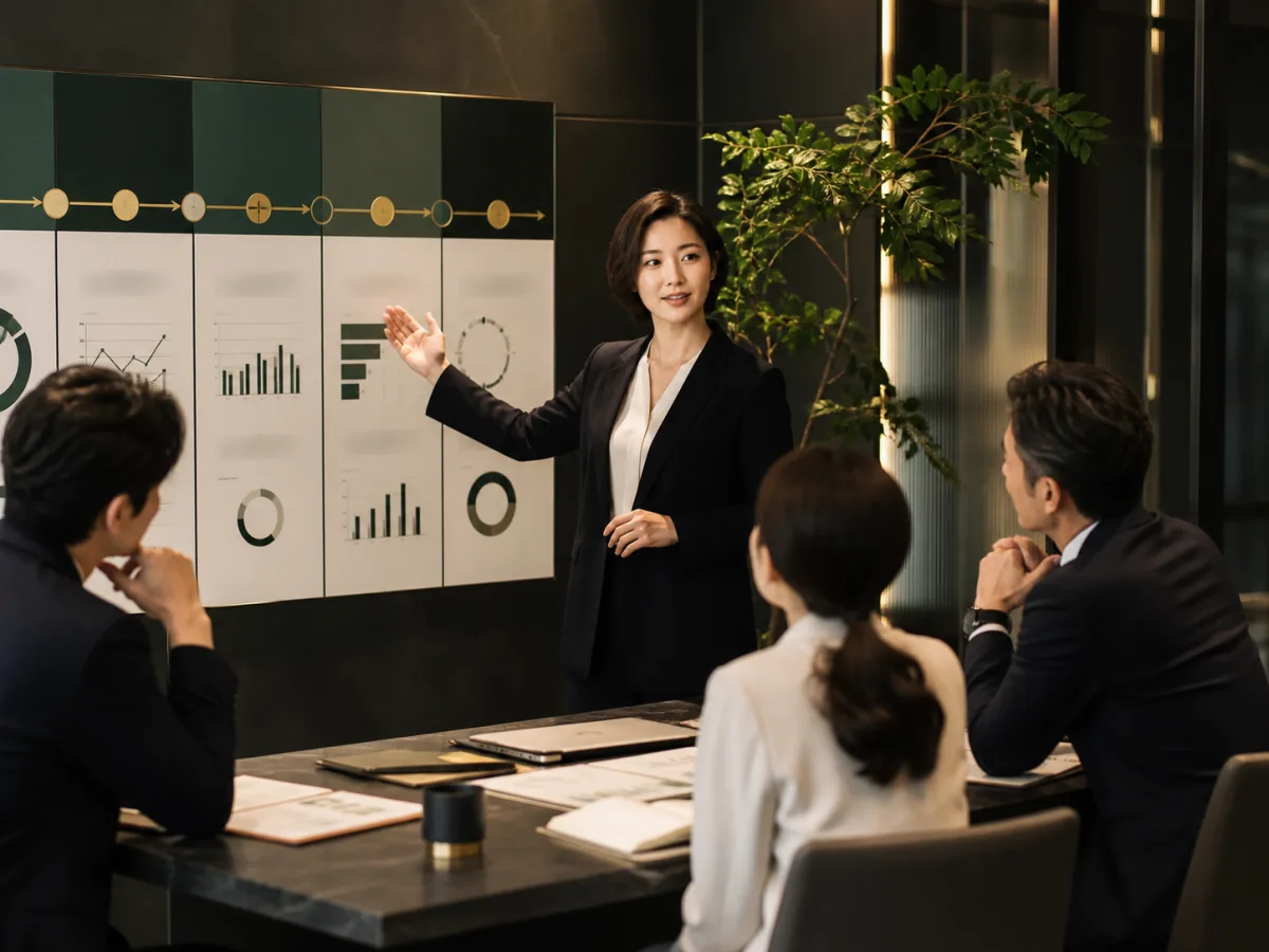 マーケティング戦略を立案する研修の様子