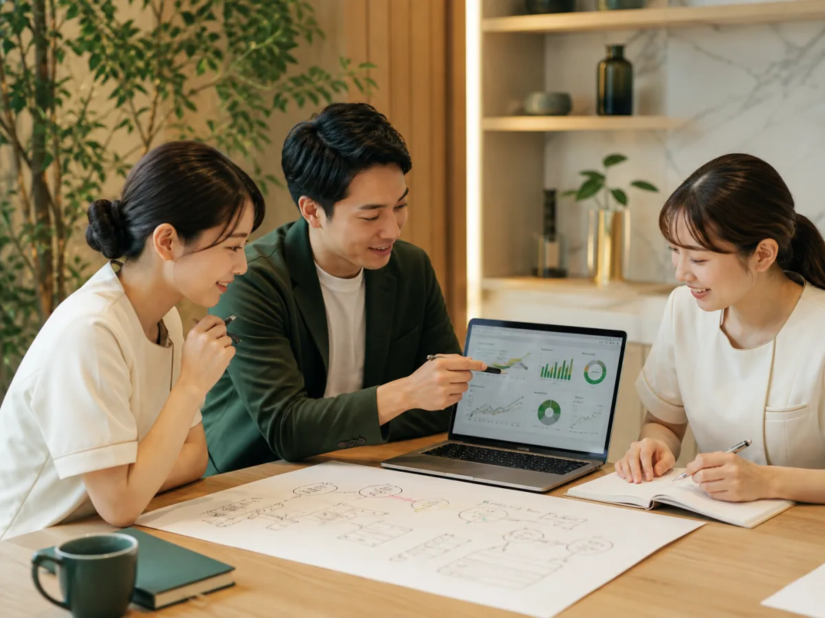院内チームへマーケティングの知識を共有する様子